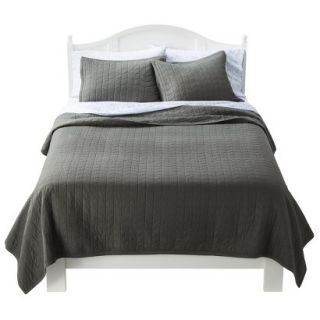 Threshold Vintage Washed Solid Quilt   Gray (King)