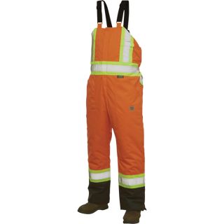 Work King Class 2 High Visibility Lined Bib Overall   Orange, Large, Model