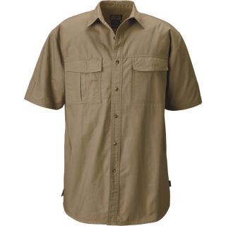 Gravel Gear Cotton Ripstop Short Sleeve Work Shirt with Teflon   Khaki, 2XL