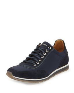 Lace Up Nylon Sneakers, Navy
