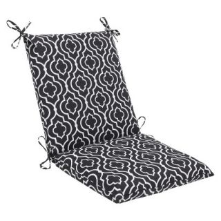 Outdoor Square Edge Chair Cushion   Black/White Starlet