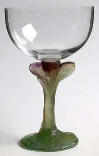 Daum Nature Claret Wine   Clear Bowl,Green Tree Trunk Stem