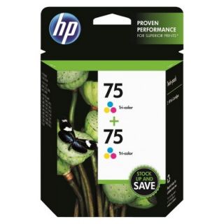 HP 75 Twin Pack Printer Ink Cartridge   Multicolor
