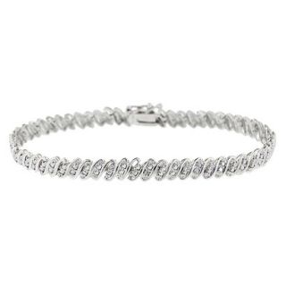 Sterling Silver Diamond Accent S Link Bracelet