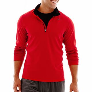 Nike Racer Long Sleeve Zip Top, Red/Grey, Mens