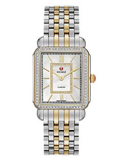 Michele Watches Deco II Diamond & Mother of Pearl Bracelet Watch/Two Tone   Silv