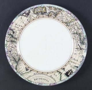 Fitz & Floyd Old World Maps Dinner Plate, Fine China Dinnerware   Habitat Americ
