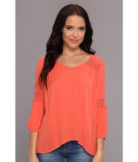 ONeill Harlow Crinkle Gauze Top Womens Blouse (Coral)