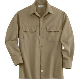 Carhartt Long Sleeve Twill Work Shirt   Khaki, XL Tall, Model S224