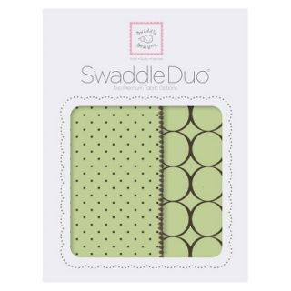 Swaddle Designs Modern SwaddleDuo 2pk   Lime & Brown Mod Circles
