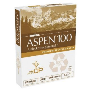 Boise Aspen 100% Recycled Office Paper, 92 Bright, 20 lb   White (5000 Per
