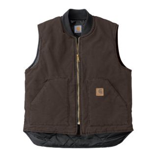 Carhartt Sandstone Arctic Quilt Lined Vest   Dark Brown, 3XL, Big Style, Model