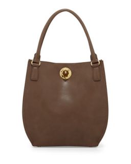 Nappa Faux Leather Tote Bag, Taupe