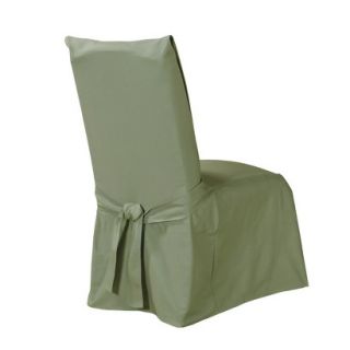 Sure Fit Cotton Duck Long Dining Room Chair Slipcover   Sage Green