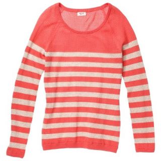 Mossimo Supply Co. Juniors Mesh Striped Sweater   Maori Flower Red/Oatmeal S(3 