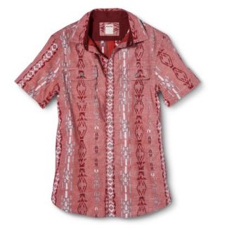 Mossimo Supply Co. Mens Short Sleeve Button Down   Mineral Red M