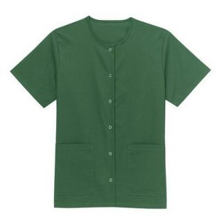 Medline Ladies Snap Front Scrub Top with Two Pockets   Hunter Green (X Large)