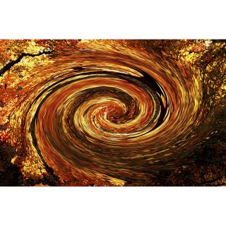 Swirling Autumn Leaves Abstract Canvas Wall Art