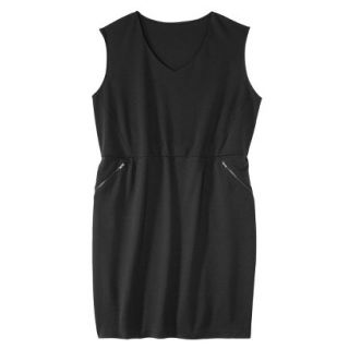 Mossimo Womens Plus Size V Neck Zipper Pocket Dress   Black 1
