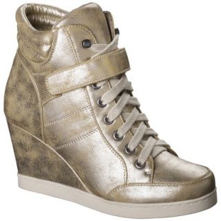 Womens Xhilaration Sandra Sneaker Wedge   Gold 9.5