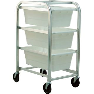 Quantum Storage 3 Shelf Cart With 3 Cross Stack Tubs   27 Inch x 19 Inch x 41