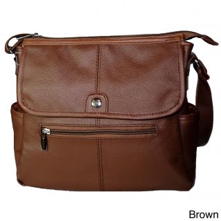 Hollywood Tag Cowhide Leather Flap over Messenger Bag