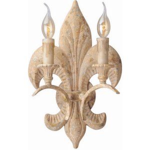 Troy Lighting TRY B4032 Distressed Driftwood with Gold Leaf Chaumont 2 Light Wal