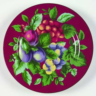 Sakura Burgundy Sonoma Salad Plate, Fine China Dinnerware   Burgundy Rim,Fruit,S