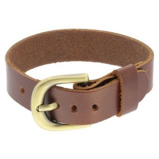 Leather Strap Belt Buckle Bracelet   Brown