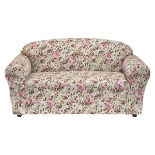 Jersey Loveseat Slipcover   Floral Pink