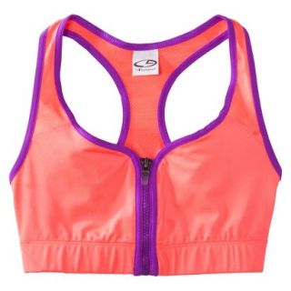 C9 by Champion Womens Zip Compression Bra With Mesh   Sunset M