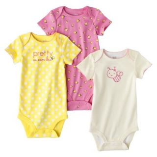 Just One YouMade by Carters Newborn Girls 3 Pack Bee Bodysuit   Yellow/Pink 6