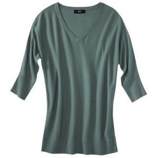 Mossimo Womens 3/4 Sleeve V Neck Value Sweater   Wharf Teal S