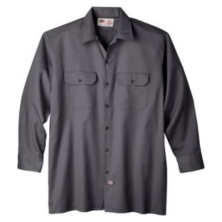 Dickies Mens Original Fit Long Sleeve Twill Work Shirt   Charcoal XLT