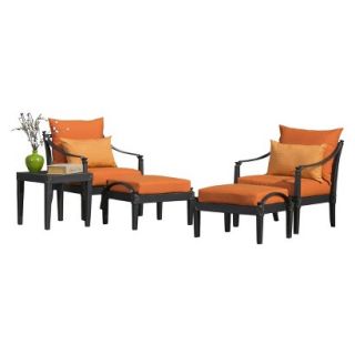 Astoria 5 Piece Metal Patio Chat Furniture Set   Orange
