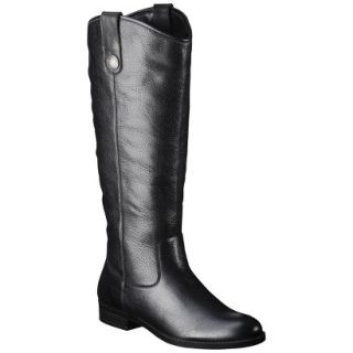 Womens Merona Kasia Genuine Leather Riding Boot   Black 12