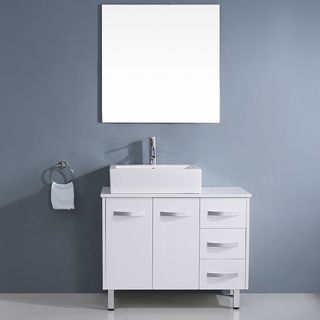 Virtu Virtu Usa Tilda 40 inch White Single Sink White Stone Vanity Set White Size Single Vanities