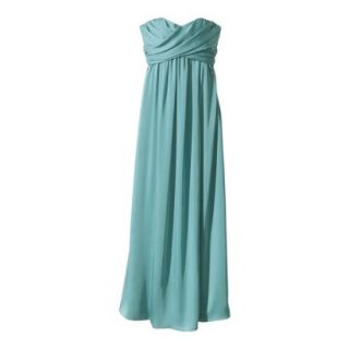 TEVOLIO Womens Plus Size Satin Strapless Maxi Dress   Blue Ocean   22W