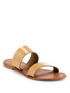 Joie Sable Patent Leather Sandals   Natural