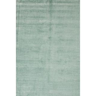 Hand loomed Solid Pattern Blue Rug (9 X 13)