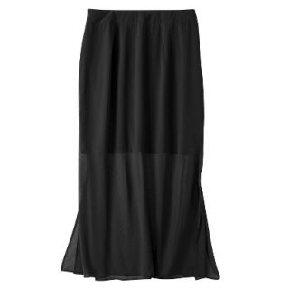 Mossimo Womens Plus Size Illusion Maxi Skirt   Black 3