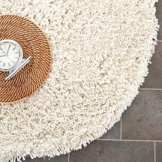 Hand woven Bliss Ivory Shag Rug (6 Round)
