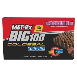 MET Rx Big 100 Colossal Brownie Super Chocolate Fudge High Protein Bar   12