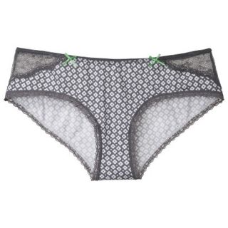 Xhilaration Juniors Cotton With Lace Trim Hipster   Iron Gray L