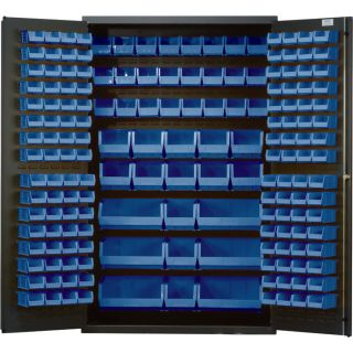 Quantum Storage Cabinet With 171 Bins   48 Inch x 24 Inch x 78 Inch Size, Blue