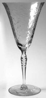 Unknown Crystal Unk7218 Water Goblet   Cut Floral&Lattice Design,Cut Foot&Stem