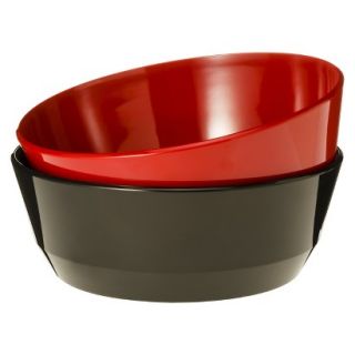 Room Essentials Melamine Serving Bowl Set of 2   Red/Black (Large)