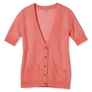 Mossimo Supply Co. Juniors Short Sleeve Cardigan   Coral L(11 13)
