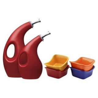 Rachael Ray 6 piece Square Little Dipper and EVOO Vinegar Set
