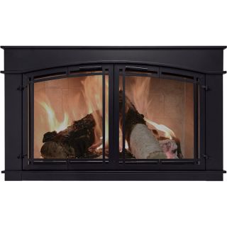 Pleasant Hearth Fieldcrest Fireplace Glass Door   Black, Model FC 5904
